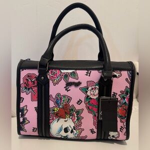 Ed Hardy Pink and Black Satchel